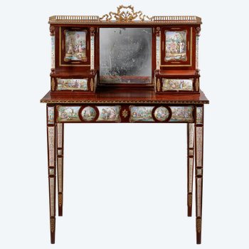 Secretaire in mogano e smalto fine XIX secolo