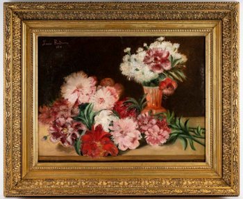Paire De Tableaux Fleurs XIXéme Siècle