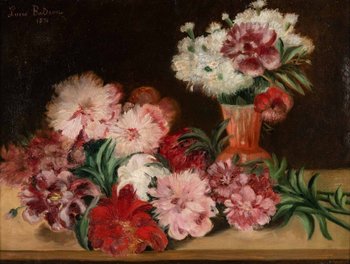 Paire De Tableaux Fleurs XIXéme Siècle