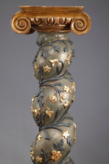 Pair of Baroque Twisted Columns, 17th Century