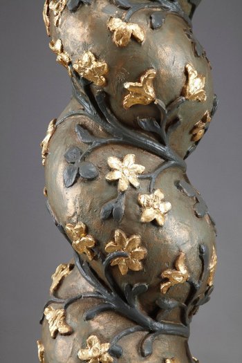 Pair of Baroque Twisted Columns, 17th Century