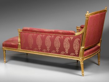 Chaise Longue  Bois Doré De Style Louis XVI Epoque Napoléon III