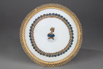 Service dit "verre d'eau" en opaline à décor Desvignes, Charles X