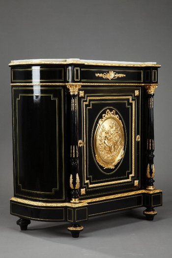 Napoleon III Buffet In Blackened Wood And Gilded Bronzes