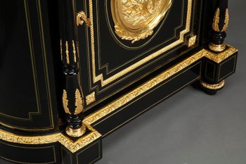 Napoleon III Buffet In Blackened Wood And Gilded Bronzes