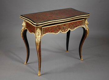 Console-table à Jeu En Marqueterie Boulle