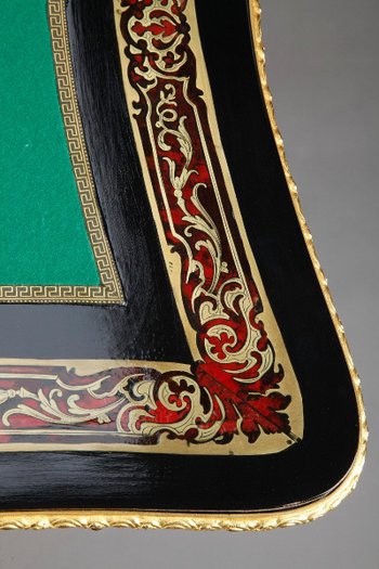 Console-table à Jeu En Marqueterie Boulle