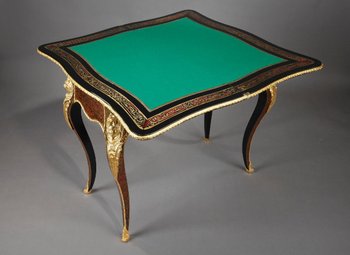Console-table à Jeu En Marqueterie Boulle