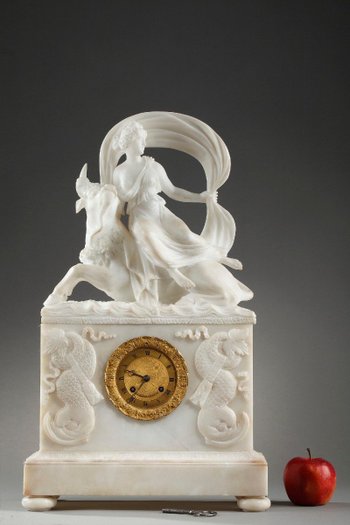 Alabaster clock "The Rape of Europa