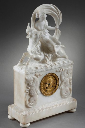 Alabaster clock "The Rape of Europa