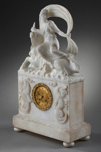 Alabaster clock "The Rape of Europa