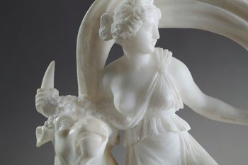 Alabaster clock "The Rape of Europa