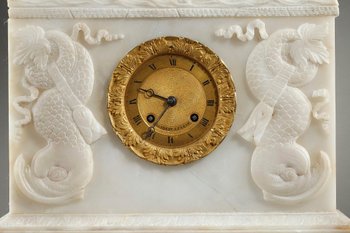 Alabaster clock "The Rape of Europa