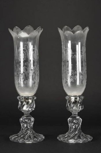 Pair Of Crystal Lanterns
