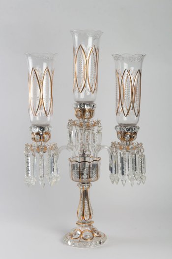 Paire de Girandoles en cristal à deux Bras De Lumière
