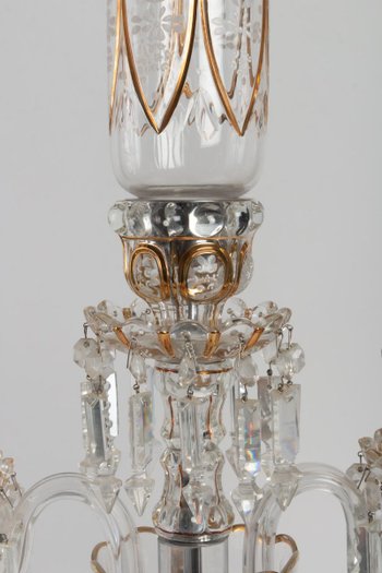 Paire de Girandoles en cristal à deux Bras De Lumière