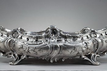 Important silver plated bronze jardinière in the Louis XV style, 19th century