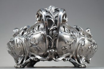 Important silver plated bronze jardinière in the Louis XV style, 19th century