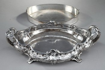 Important silver plated bronze jardinière in the Louis XV style, 19th century