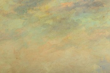 Vue De Venise, olio su tela, firmato da Robert Mogisse, XX secolo