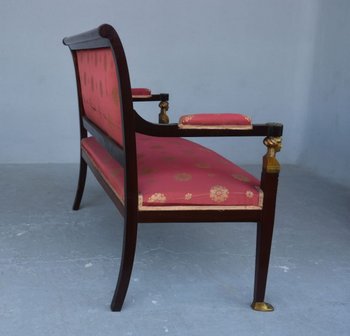 Salon De Style Empire Acajou Et Bronze Doré XIXème