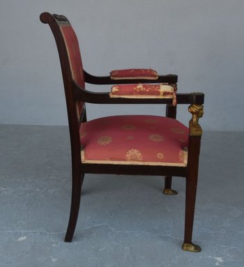 Salon De Style Empire Acajou Et Bronze Doré XIXème