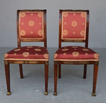 Salon De Style Empire Acajou Et Bronze Doré XIXème
