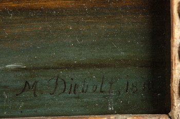 "Landschaften mit Kühen", ein Paar Ölgemälde auf Tafeln, signiert Dieboldt