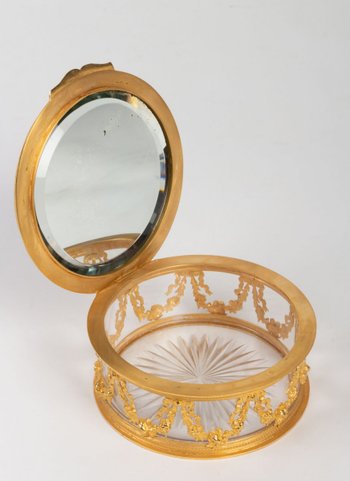 Crystal And Bronze Box, Ivory Painting, Louis XVI Style, Napoleon III Period