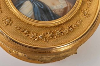Crystal And Bronze Box, Ivory Painting, Louis XVI Style, Napoleon III Period