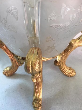 Crystal Cup On A Gilded Wood Base, 19th Century