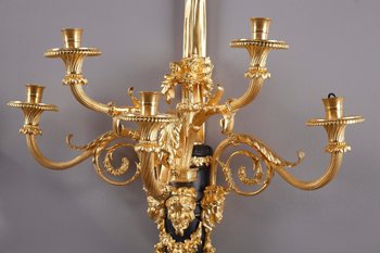 Monumentale Paire d'Appliques De Style Louis XVI d'Après Thomire