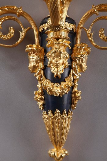 Monumentale Paire d'Appliques De Style Louis XVI d'Après Thomire