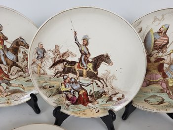 Series of 10 plates Creil and Montereau "Our military glories".