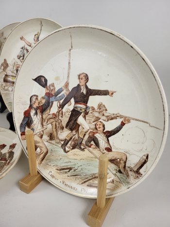 Series of 10 plates Creil and Montereau "Our military glories".
