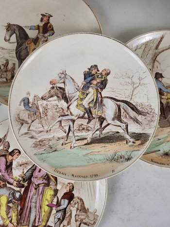 Series of 10 plates Creil and Montereau "Our military glories".
