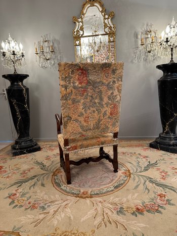 Fauteuil En Noyer d'Epoque Louis XIII XVIIème Siècle