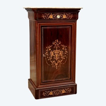 Comodino d'epoca Carlo X In intarsio XIX secolo