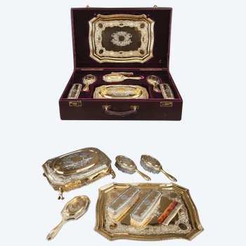 Nécessaire De Toilette En Vermeil Par Lionel Alfred Crichton, Londres, 1917