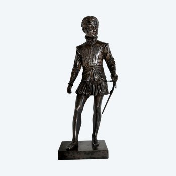 Bronzo Henri IV jeune, dopo F.J Bosio - Fine XIX secolo