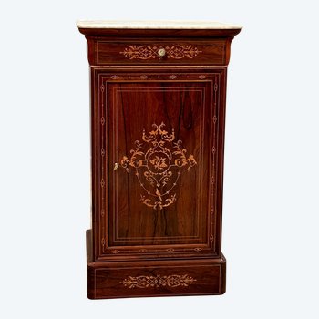 Bedside table Charles X period In marquetry 19th century