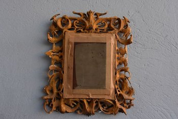 Portrait Of A Clinking Man Signed T Bérengier 1880 In A Very Beautiful Openwork Frame In Golden Wood