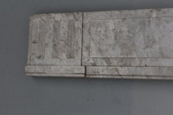 Large Old Fireplace In White Veined Marble Louis XVI