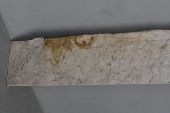 Large Old Fireplace In White Veined Marble Louis XVI