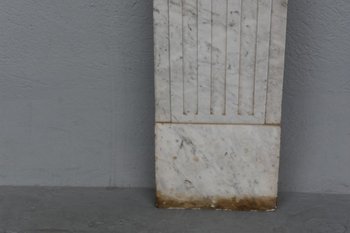 Large Old Fireplace In White Veined Marble Louis XVI