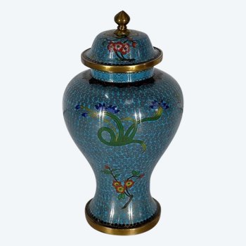 Cloisonné enamel and bronze vase, Japan - Late 19th century