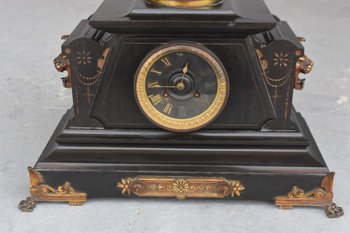 Neo Classic Bronze And Black Marble Fireplace Insert 21st Century