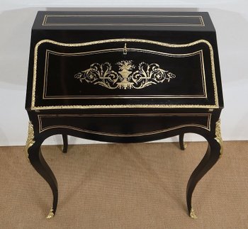 Piccola scrivania da donna, stile Luigi XV, periodo Napoleone III - Metà del XIX secolo