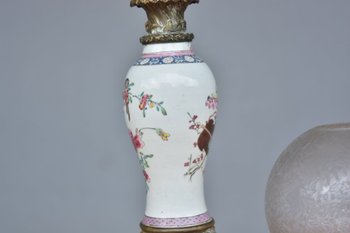 Carcel Oil Lamp XIXth Century On Canton Vase