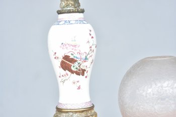 Carcel Oil Lamp XIXth Century On Canton Vase